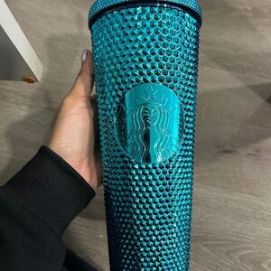 NEW Starbucks Summer 2023 Blue Chrome Teal Studded 24oz Venti Cold Cup Tumbler